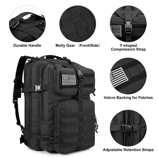 G4Free 50l Tactical Backpack, Army Military Bag, Water Resistant