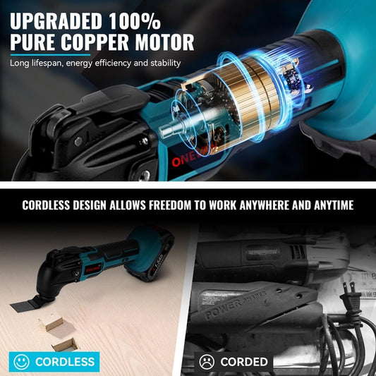 600w Battery Oscillation Tool with 22 Accessories, Battery and Charger