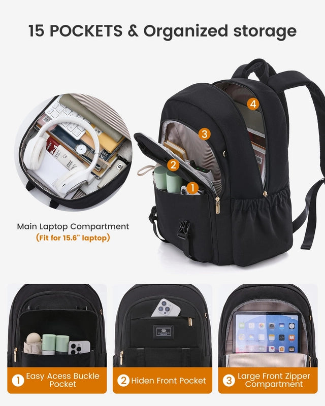 LOVEVOOK Lightweight Womens 15.6" Laptop Backpack