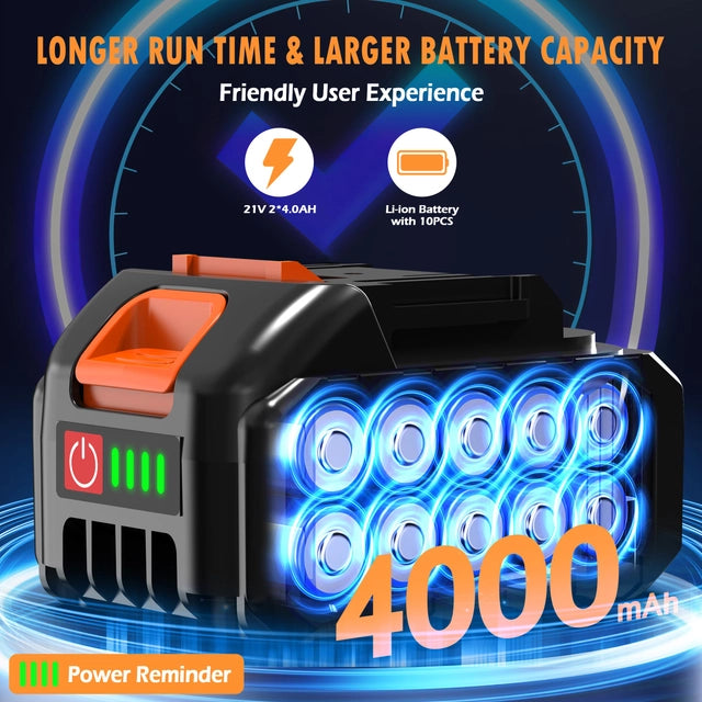 Cordless Car Buffer Polisher, Car Polishing Kit with 21v 4.0Ah Batteries