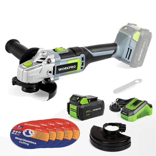 WORKPRO 20v Cordless Angle Grinder 125mm, 7500rpm