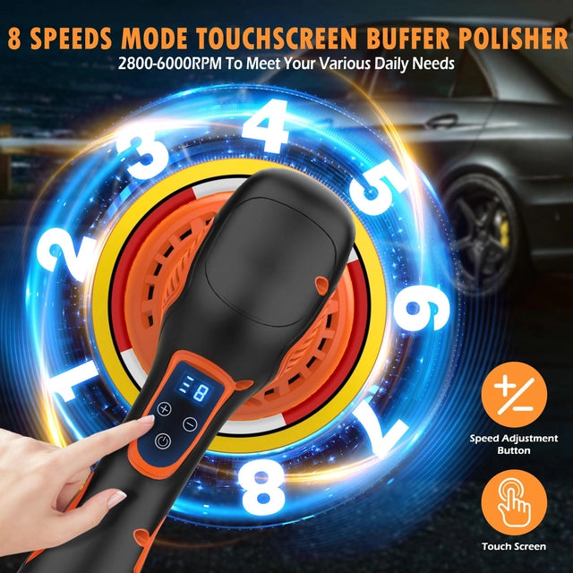 Cordless Car Buffer Polisher, Car Polishing Kit with 21v 4.0Ah Batteries