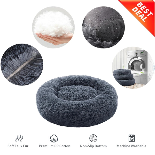 LARGE YOJOGEE Calming Donut Dog Bed for Dogs or Cats
