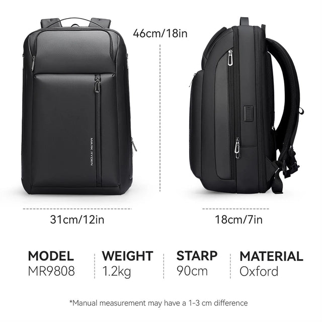 MARK RYDEN 15.6" Business Laptop Backpack, Expandable 25L-35L
