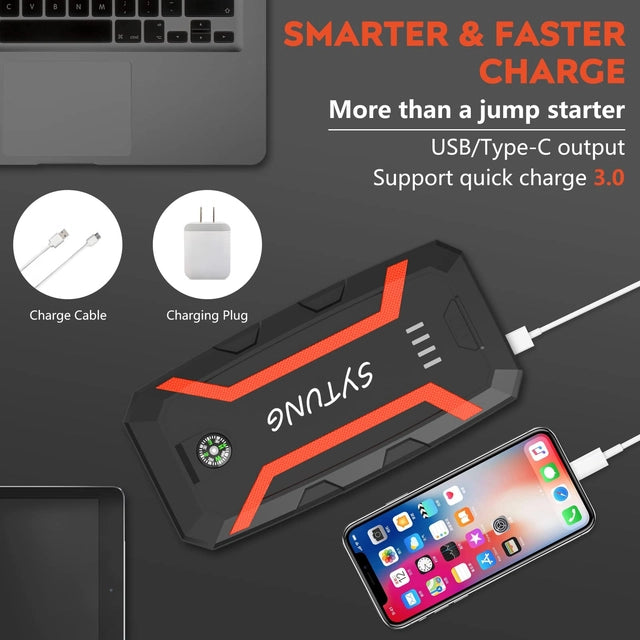 YTUNG Car Battery Booster Jump Starter Power Pack, 12v