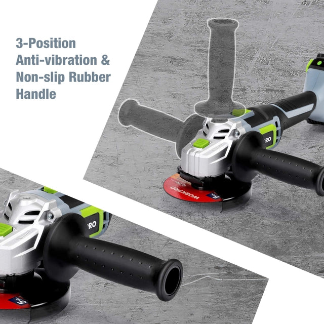 WORKPRO 20v Cordless Angle Grinder 125mm, 7500rpm