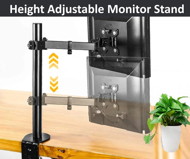 Monitor Stand, Arm Desk Mount, Ergonomic Height Adjustable 13" - 32" Screens