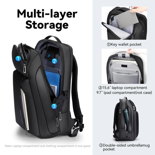 MARK RYDEN 15.6" Business Laptop Backpack, Expandable 25L-35L