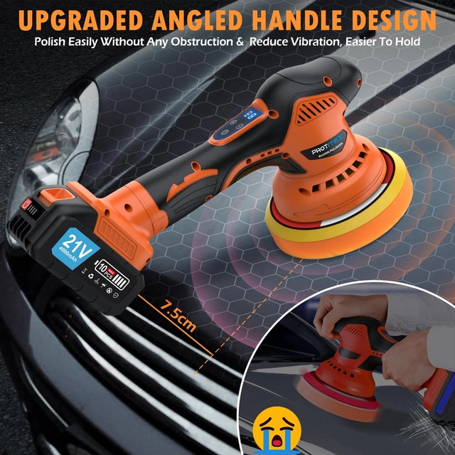 Cordless Car Buffer Polisher, Car Polishing Kit with 21v 4.0Ah Batteries