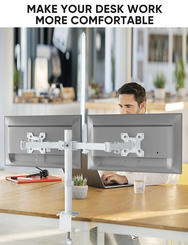 Ergonomic Dual Monitor Stand for 13-32 inch LCD, LED PC Screens