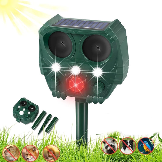 Cat/Fox/Dog Repellent for Gardens, Waterproof, Ultrasonic, 5 Modes, LED Flash