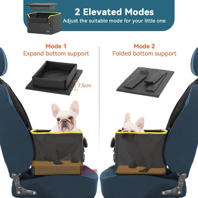 Small Dog Car Seat with Safety Belt Attachment & Buckles