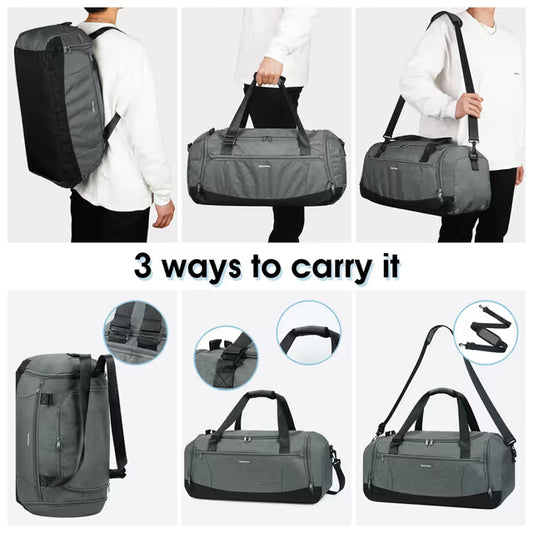 BRAND NEW Gym Bag Backpack with Shoes Wet Compartment in Grey