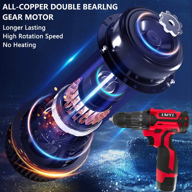 LMYJ Cordless Drill Driver, 18v, 31pcs Electric Screw Driver Set