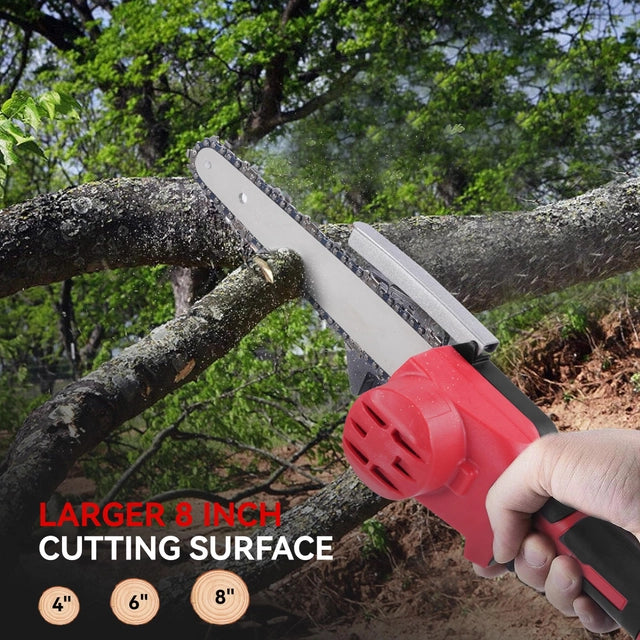 Cordless Pole Saw and Mini Chainsaw with 2x Batteries and Charger