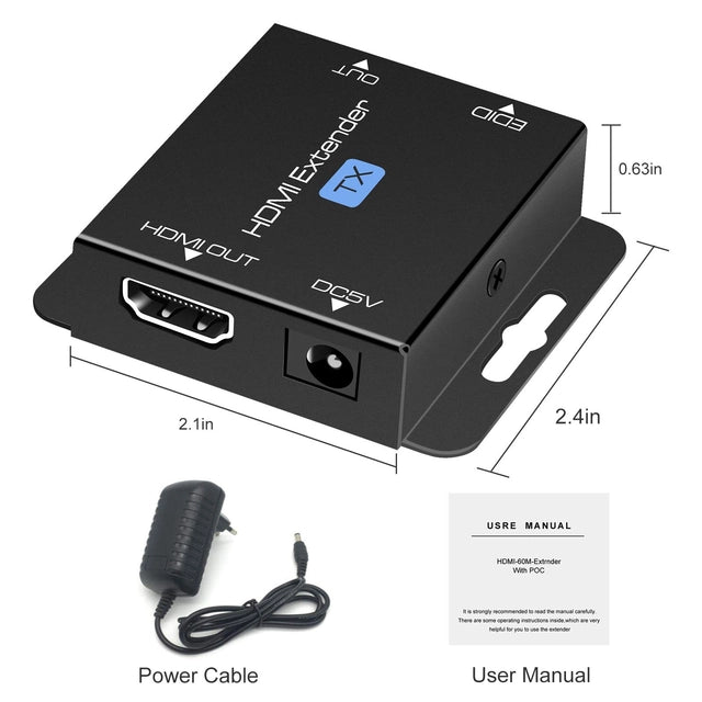 HDMI Extender 60m/196ft With POC 1080P@60Hz 3D