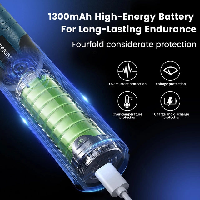 Electric Cordless Screwdriver, 3.6v Rechargeable with 4 Gear Torque and LED Light