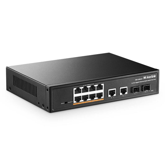 MokerLink 12 Port Gigabit PoE Switch, 120w 802.3af/at