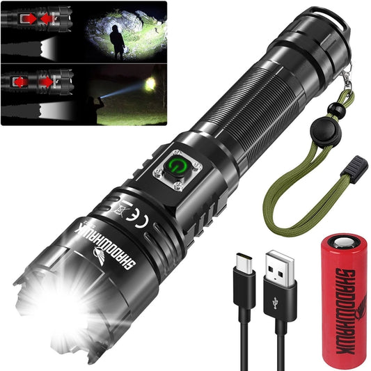 Shadowhawk LED Torch, Super Bright, 500000 Lumens, USB