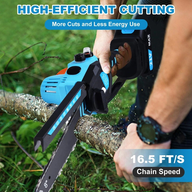 Cordless 6inch Mini Chainsaw with a Battery and Charger