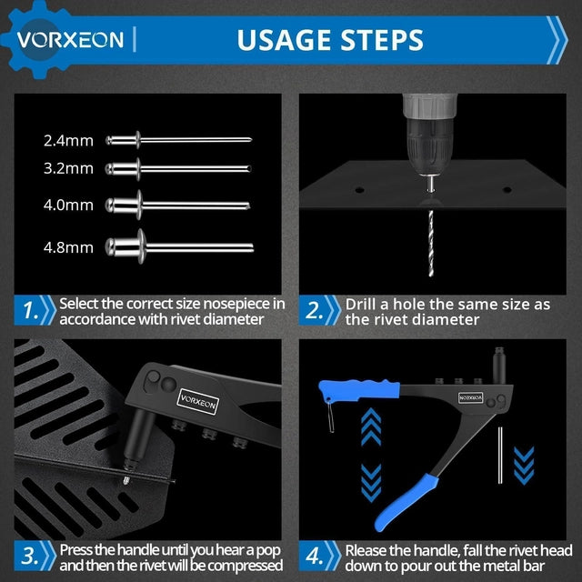VORXEON Pop Rivet Gun Set