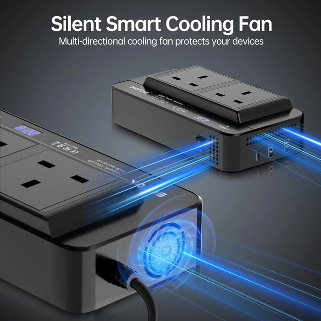 BGFOX 200w Car/Campervan/Van Power Inverter, 6-in-1, DC 12v to 240v AC