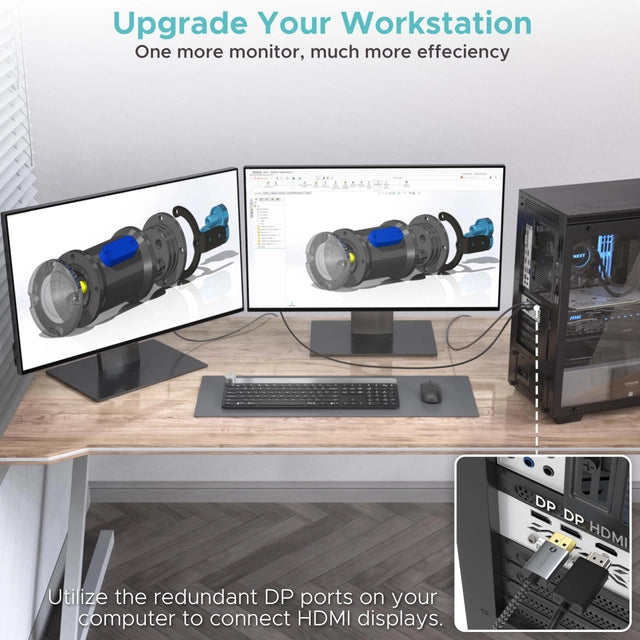 WARRKY 1.8m 4K Display Port to HDMI Cable, DP 1.2 Computer to HDMI 1.4 Screen