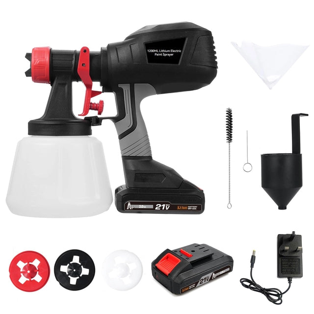 VISLONE Electric Paint Sprayer, 21v 2.0Ah Battery and Charger