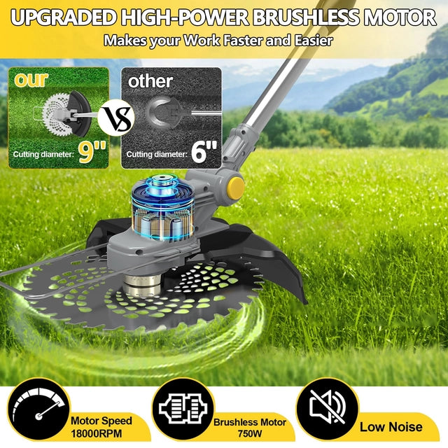 Cordless 21v Grass Trimmer with 2 Batteries and Charger