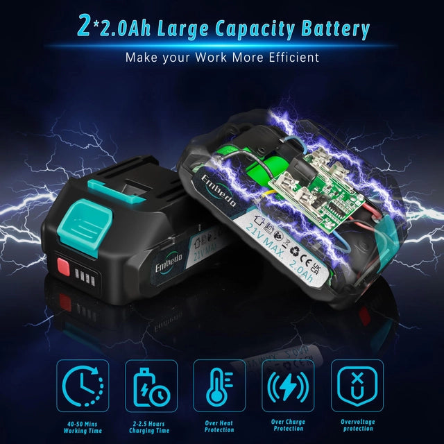 Cordless 6inch Mini Chainsaw with 2x Battery and Charger