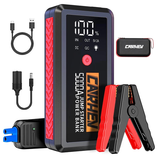 CARHEV 5000a Jump Starter Power Pack with USB and LED Flashlight