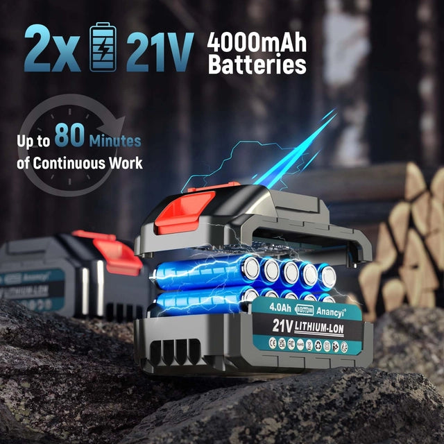 21v 2-in-1 Cordless 15ft Pole Saw and 8inch Mini Chainsaw