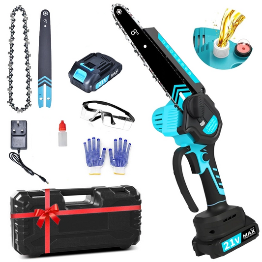 Cordless 6inch Mini Chainsaw with a Battery and Charger