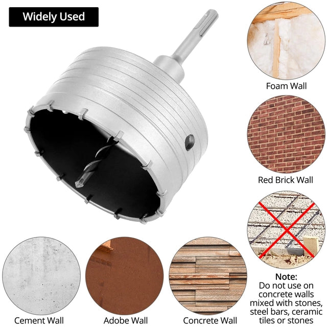 QWORK® Hole Saw, Concrete Wall Drill Bit, 110mm Core
