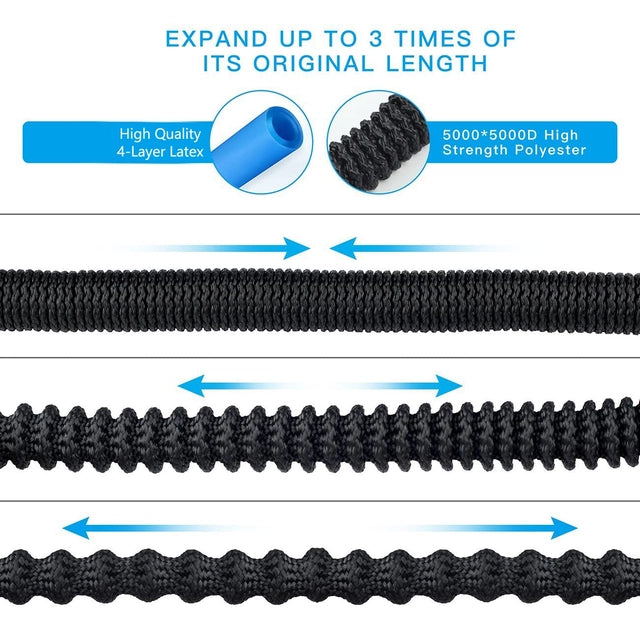 Retractable Garden Hose, 150ft/45m Strongest Double Latex Inner Tube in Black