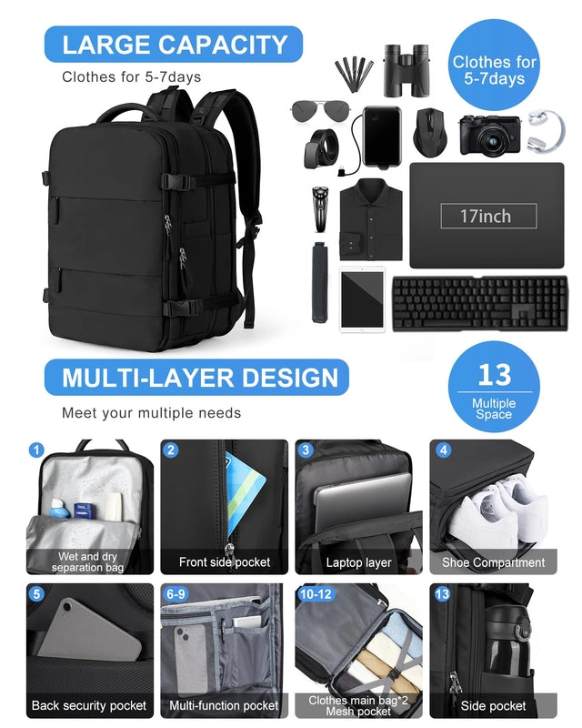 SZLX Large Travel Backpack, Unisex