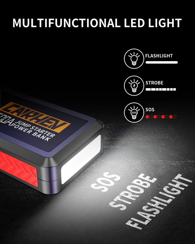 CARHEV 5000a Jump Starter Power Pack with USB and LED Flashlight