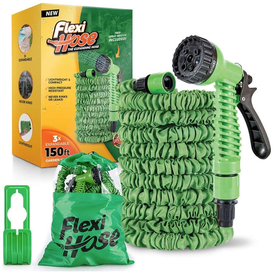 45m Flexy Expandable Garden Hose with Spray Nozzle, Heavy Duty, Retractable
