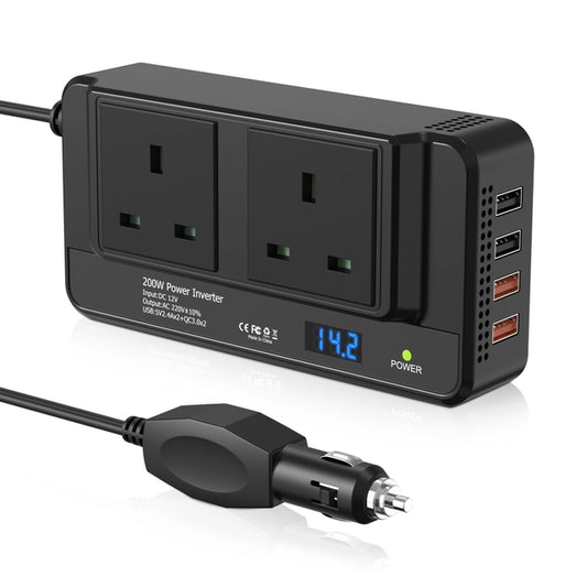 200W Car Voltage Converter Inverter DC 12V to AC 230V