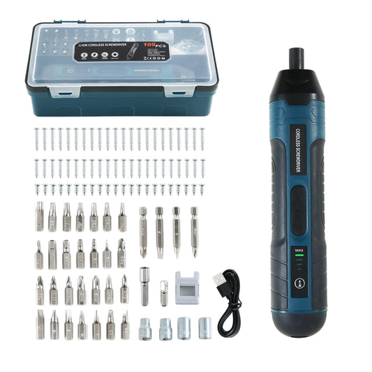 Electric Cordless Screwdriver, 3.6v Rechargeable with 4 Gear Torque and LED Light