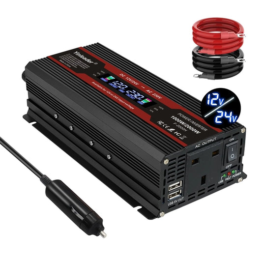 Yinleader 2000w Car/Campervan/Van Power Inverter, DC 12v/24v to 240v AC