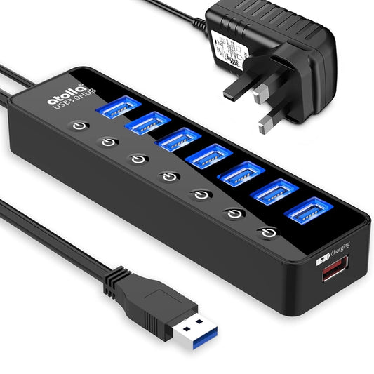 Powered USB 3.0 Hub 20w, 7 Multi USB Data Ports