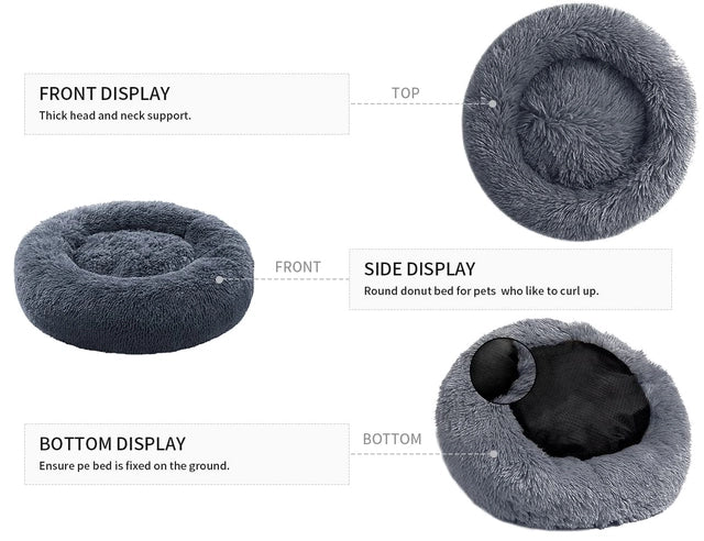 LARGE YOJOGEE Calming Donut Dog Bed for Dogs or Cats