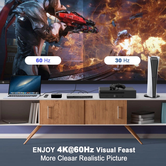 E-SHIDAI HDMI Switch, 3 in 1 Out, Supports 4K