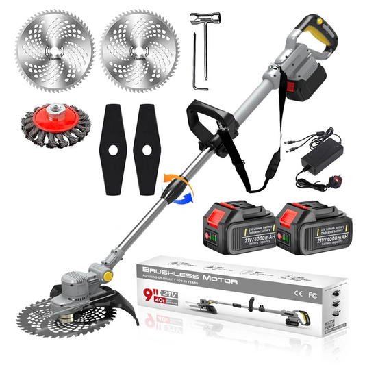 Cordless 21v Grass Trimmer with 2 Batteries and Charger