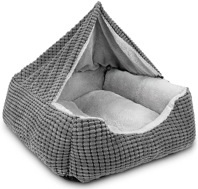 JOEJOY MEDIUM Rectangle Dog and Cat Bed, Warm  & Hooded & Luxury