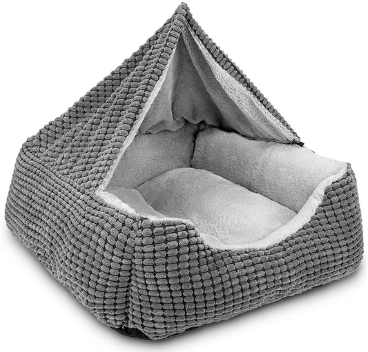 JOEJOY MEDIUM Rectangle Dog and Cat Bed, Warm  & Hooded & Luxury