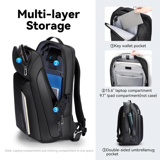 MARK RYDEN 15.6" Business Laptop Backpack, Expandable 25L-35L