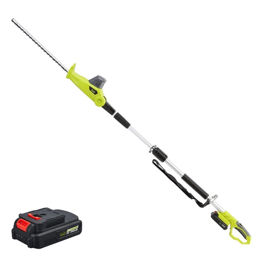 Cordless Pole Hedge Trimmer, 51cm Cutting Length, 2.4m Extension Pole