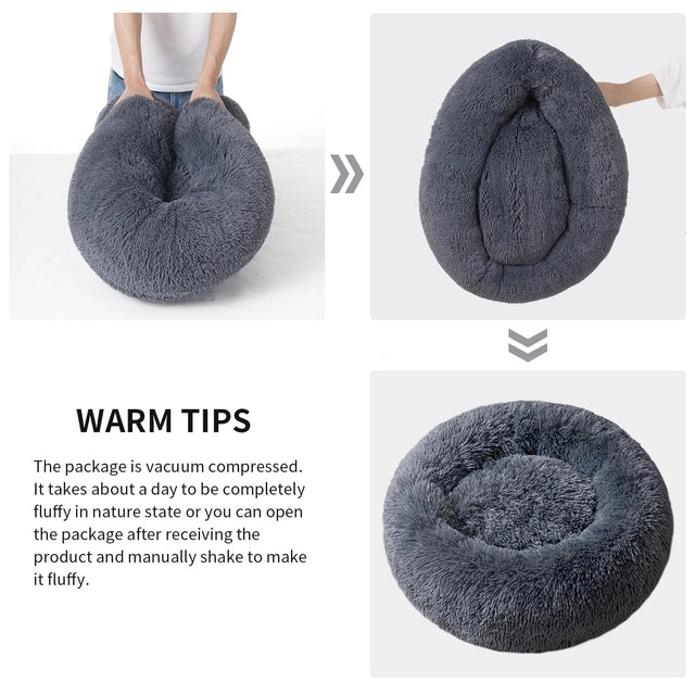 LARGE YOJOGEE Calming Donut Dog Bed for Dogs or Cats